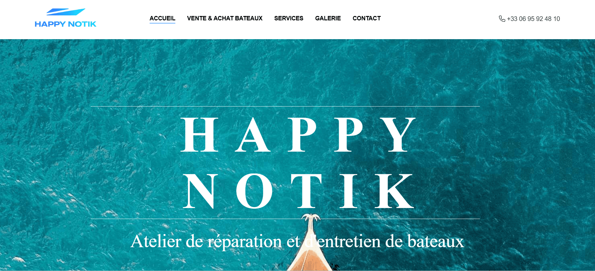 Happy Notik - Site Web vitrine développé par Velorex Digital Tunisie
